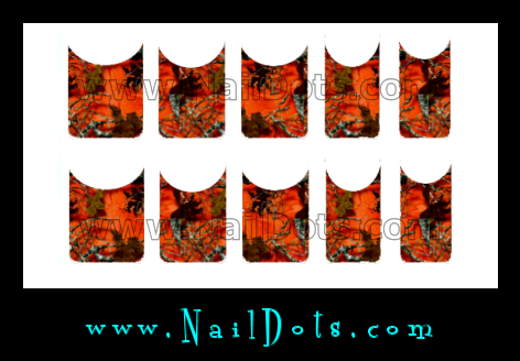 Orange Camo Nail Tips - OCT